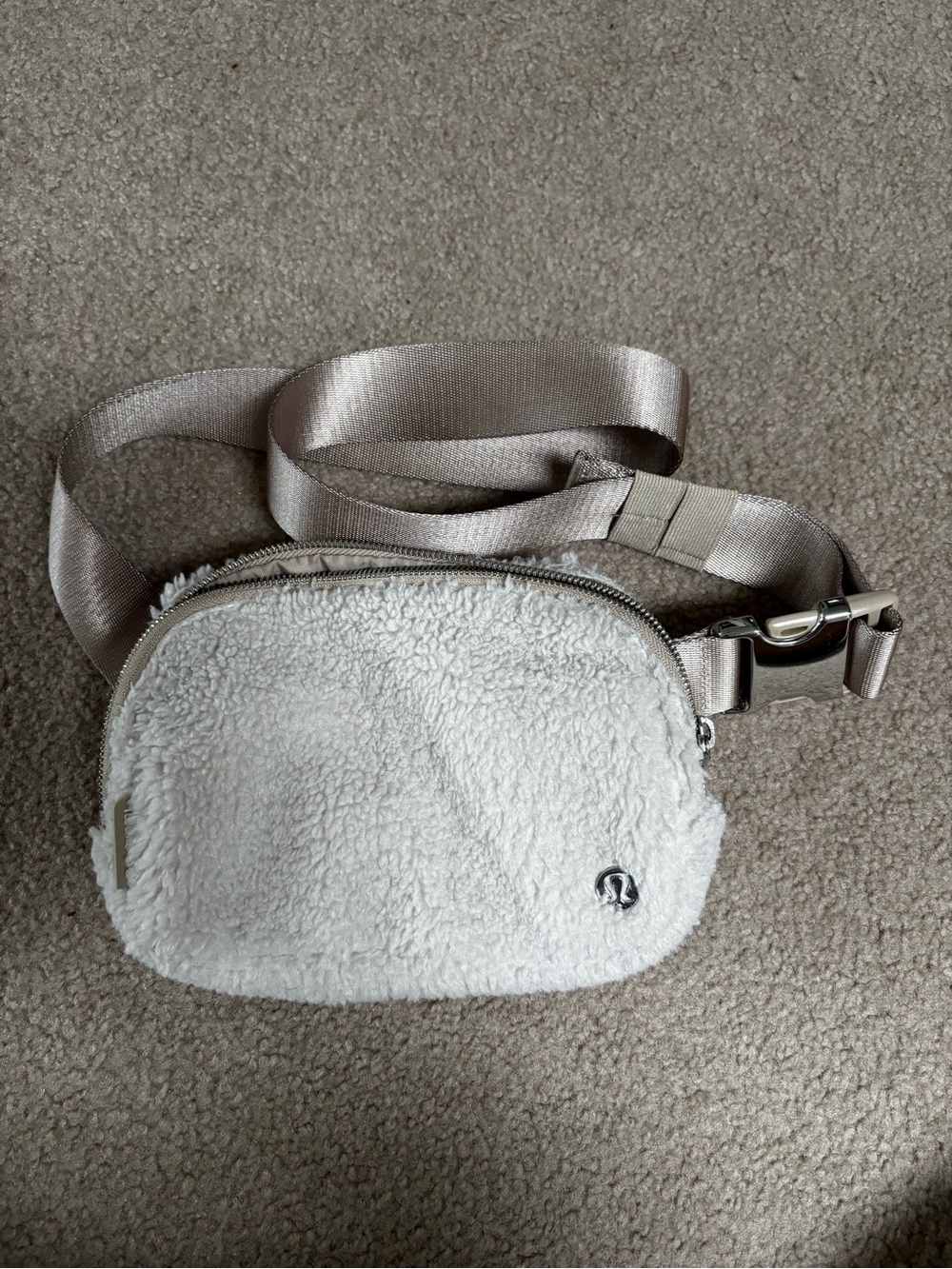 lululemon athletica Cream Sherpa Crossbody Belt Bag